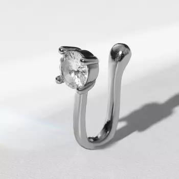 Пирсинг в нос «Минимализм», цвет белый в серебре