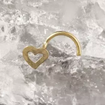 Пирсинг в нос (нострил) «Сердце», L=7 мм, цвет золото