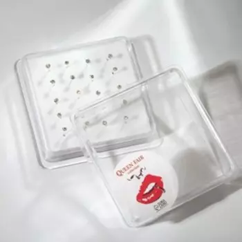 Пирсинг в нос посеребрение "Сияние", набор 36шт, L=9мм, цвет белый в серебре