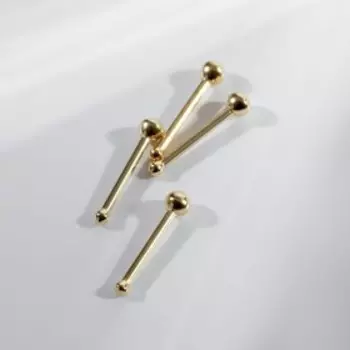 Пирсинг в нос "Шарик", прямой, набор 4шт, L=10мм, цвет золото,