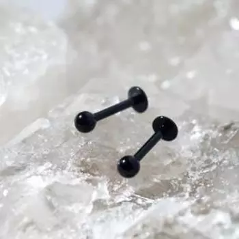 Пирсинг лабрет «Шарики», набор 2 шт., L=12 мм, чёрный