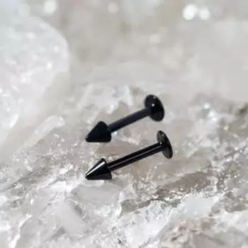 Пирсинг лабрет "Шип", цвет чёрный, L=12мм, набор 2шт