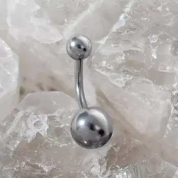 Пирсинг в пупок «Банан», L=2,2 см, цвет серебро