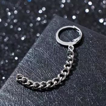 Пирсинг в ухо «Цепь», L=5 см, цвет серебро