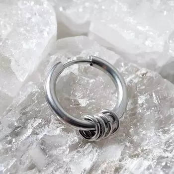 Пирсинг в ухо «Колечки», d=12 мм, цвет серебро