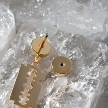 Пирсинг в ухо «Лезвие», L=2,7 см, цвет золото