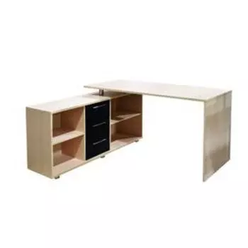 Письменный стол, 1405 × 1400 × 770 мм, левый угол, цвет дуб / венге