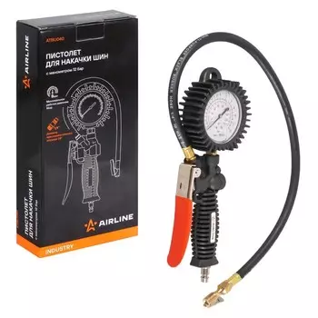 Пистолет для накачки шин Airline INDUSTRY, с манометром, 12 АТМ
