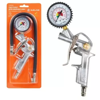 Пистолет для накачки шин Airline, ПШ3 с манометром, 12 АТМ