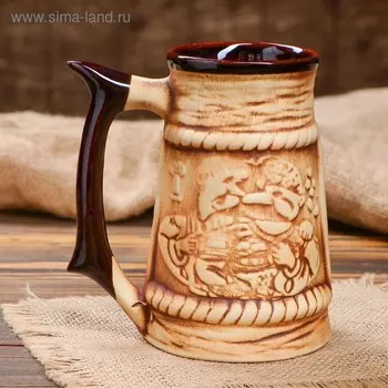 Пивная кружка "Баня", под шамот, 0.5 л