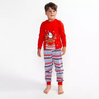 Пижама детская, цвет красный, рост 104 см (56)