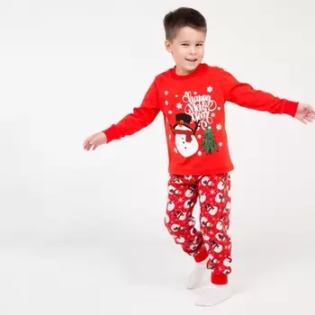 Пижама детская, цвет красный, рост 110 см