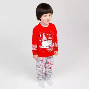 Пижама детская, цвет красный, рост 86 см