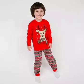Пижама детская, цвет красный, рост 98 см