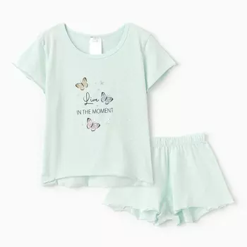 Пижама детская, цвет ментол, рост 110 - 116 см