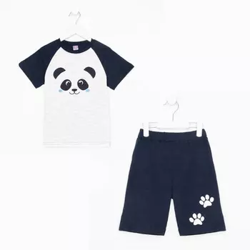 Пижама детская, цвет темно-синий, рост 104