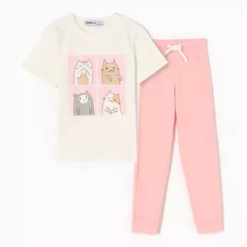 Пижама детская для девочки KAFTAN "Cats" рост 110-116 (32)
