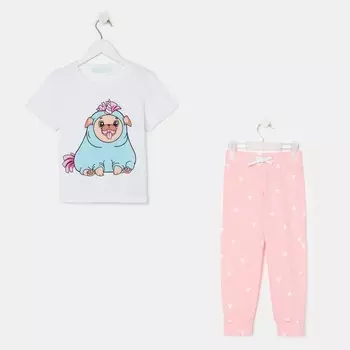 Пижама детская для девочки KAFTAN "Мопс" рост 122-128 (34)