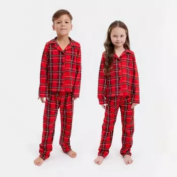 Пижама детская KAFTAN "Клетка" размер 30 (98-104 см)