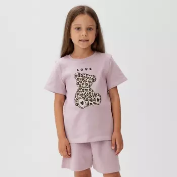 Пижама детская KAFTAN Love, размер 30 (98-104 см), лиловая