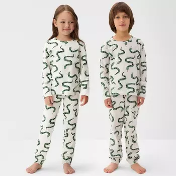 Пижама детская (лонгслив и брюки) KAFTAN "Змеи" размер 28 (86-92 см)