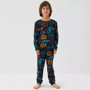 Пижама детская (лонгслив и брюки) KAFTAN Змейки размер 32 (110-116 см)