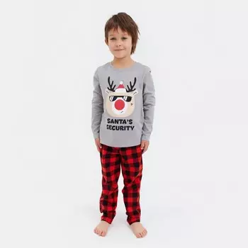 Пижама новогодняя детская KAFTAN "Santa's security" размер 32 (110-116)