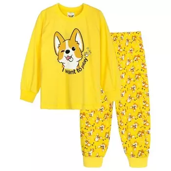 Пижама детская, рост 158 см, цвет жёлтый