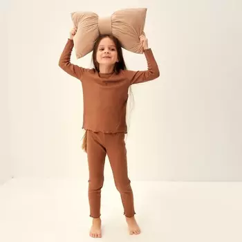 Пижама детская SL HOME, размер 28 (86-92 см), цвет кофейный