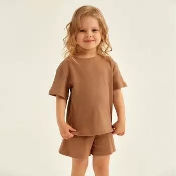 Пижама детская SL HOME, размер 32 (110-116 см), цвет кофейный