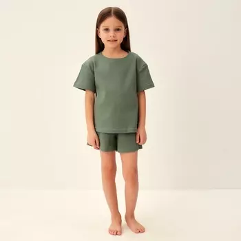 Пижама детская SL HOME, размер 36 (134-140 см), оливковая