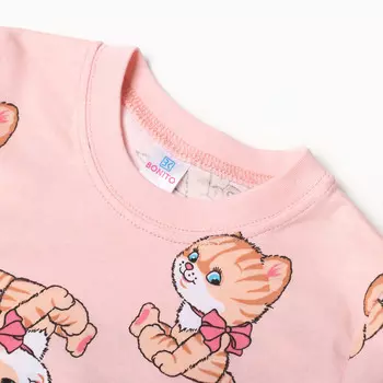 Пижама для девочек, цвет персиковый, рост 92 см