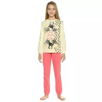 Пижама для девочек, рост 122 см, цвет ванильный