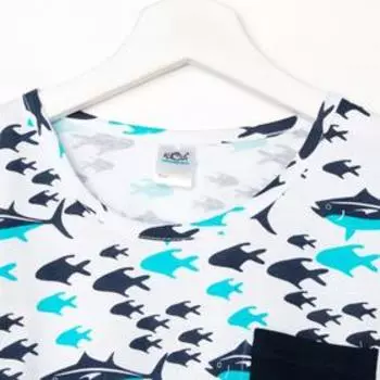 Пижама для девочки, цвет белый/синий, рост 116-122 см