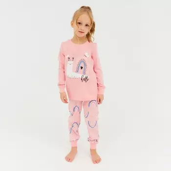 Пижама для девочки, цвет розовый, рост 104 см