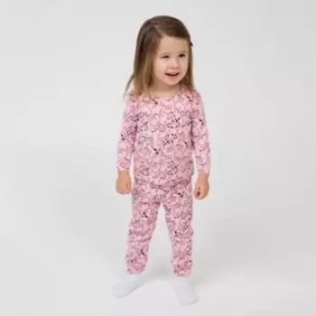 Пижама для девочки, цвет розовый, рост 74-80 см