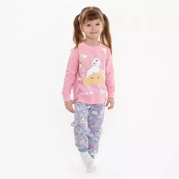 Пижама для девочки, цвет розовый/сиреневый, рост 110 см