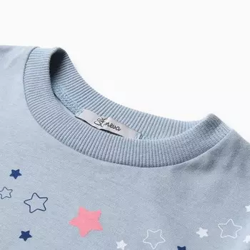 Пижама для девочки, цвет серо-голубой, рост 110 см