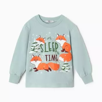 Пижама для девочки, цвет серо-зеленый, рост 86 см