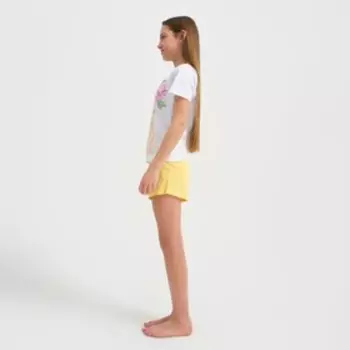 Пижама детская для девочки KAFTAN "Selfie", рост 134-140, белый/желтый