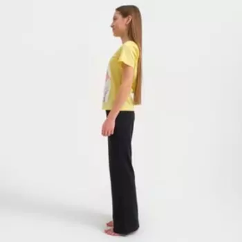 Пижама детская для девочки KAFTAN "Selfie", рост 164-170, желтый/черный