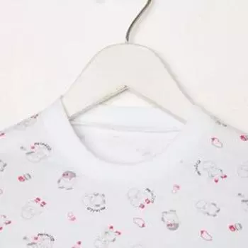 Пижама для девочки НАЧЁС, цвет белый/серый, рост 86 см