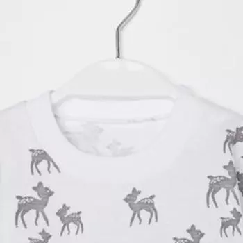 Пижама для девочки НАЧЁС, цвет белый/тёмно-серый, рост 110 см