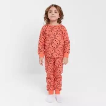Пижама для девочки НАЧЁС, цвет коралловый/кот, рост 92 см