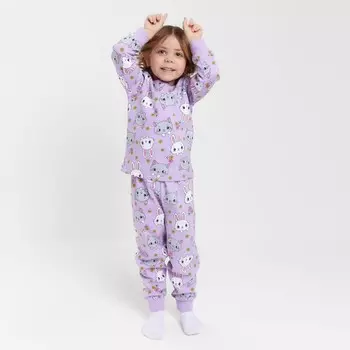 Пижама для девочки НАЧЁС, цвет сиреневый/зайчик, рост 110 см