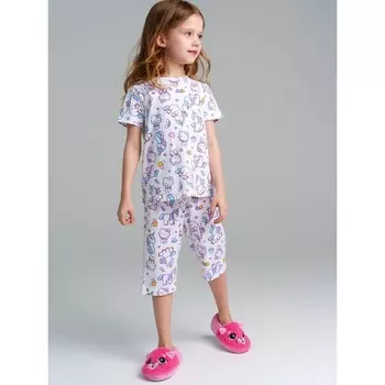 Пижама для девочки PlayToday: футболка и бриджи, рост 116 см