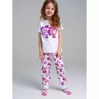 Пижама для девочки PlayToday: футболка и брюки, рост 98 см