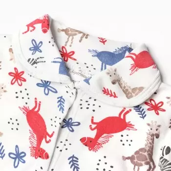 Пижама для мальчика, цвет белый/красный, рост 92 см