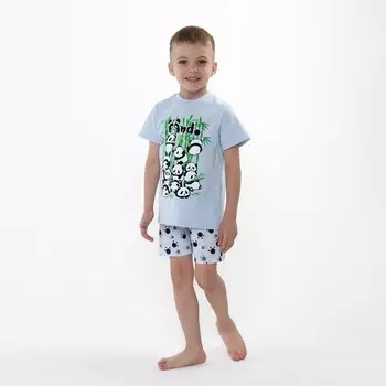 Пижама для мальчика, цвет голубой, рост 98 см