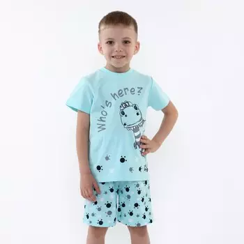 Пижама для мальчика, цвет светло-бирюзовый , рост 104 см